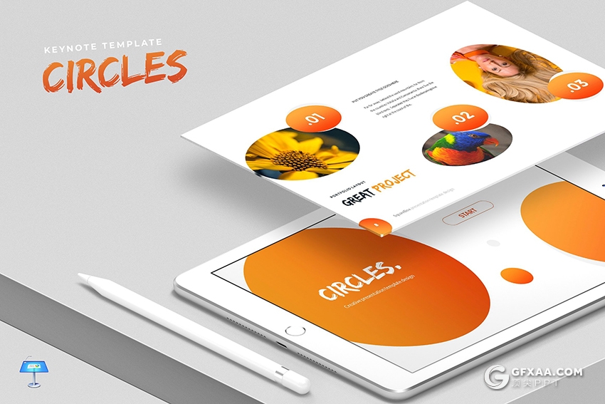 30页创意圆形组合商务keynote模板 - 顶尖PPT