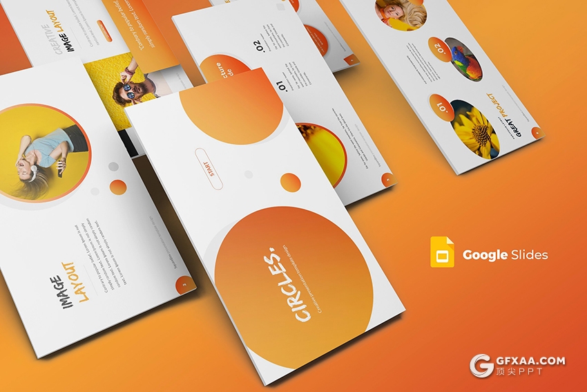 30页创意圆形组合商务Google Slides模板 - 顶尖PPT