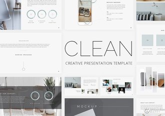 84页极简风格设计师作品展示PPT模板 - 顶尖PPT