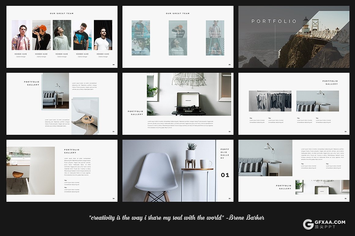 84页极简风格设计师作品展示keynote模板 - 顶尖PPT