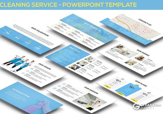 25页清洁保洁服务公司ppt模板 - 顶尖PPT