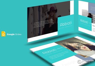 30页简约扁平化时尚模特展示Google Slides模板 - 顶尖PPT