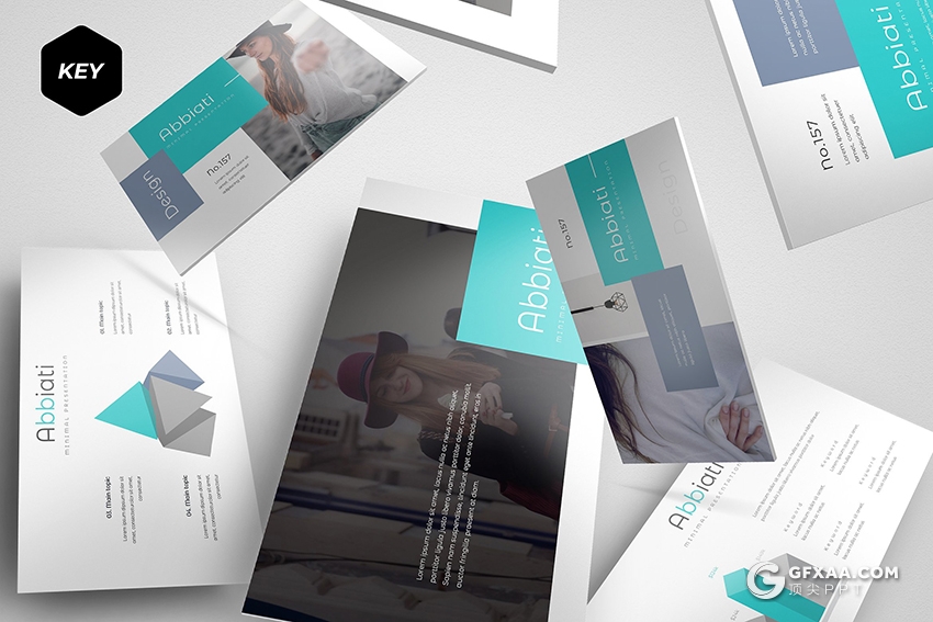 30页简约扁平化时尚模特展示keynote模板 - 顶尖PPT