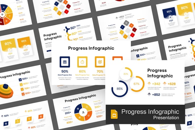 流程图进展信息图形PPT模板 - 顶尖PPT