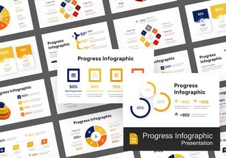 流程图进展信息图形PPT模板 - 顶尖PPT