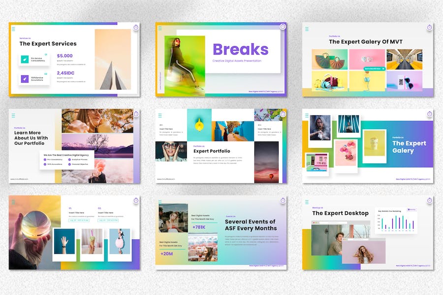 创意数字资源设计展示Keynote模板 - 顶尖PPT