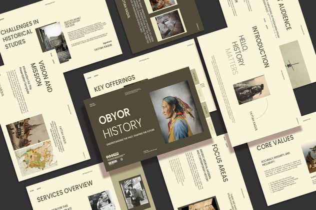 复古风格历史介绍PPT模板 - 顶尖PPT