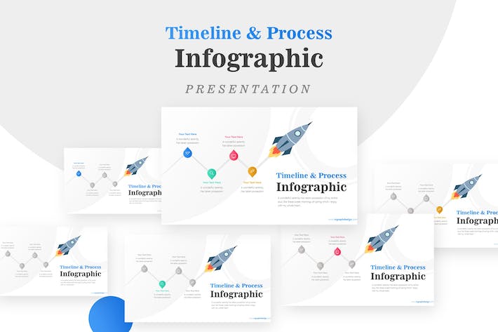 火箭发射商业信息图形PPT模板 - 顶尖PPT