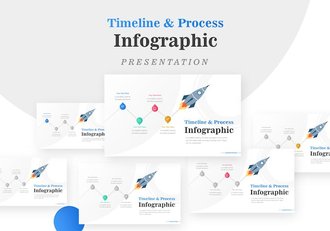 火箭发射商业信息图形PPT模板 - 顶尖PPT