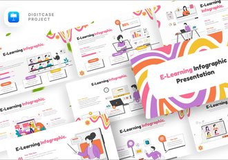 在线教育学习场景插画keynote模板 - 顶尖PPT