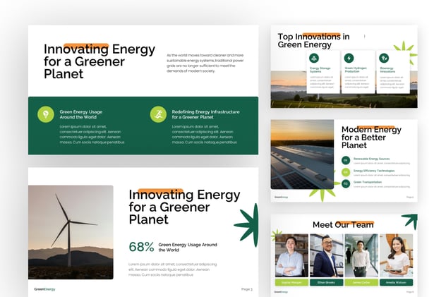 绿色能源环保行业方案PPT模板 - 顶尖PPT