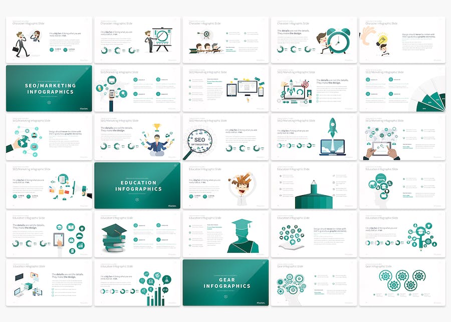 商务工作计划总结数据分析信息图形图表keynote模板 - 顶尖PPT