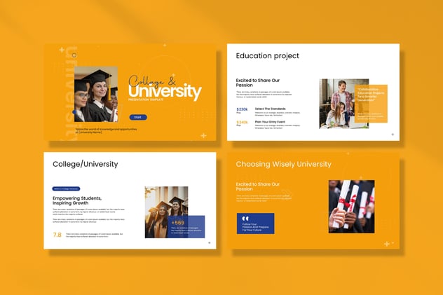 校园场景拼贴风格大学主题Keynote演讲模板 - 顶尖PPT