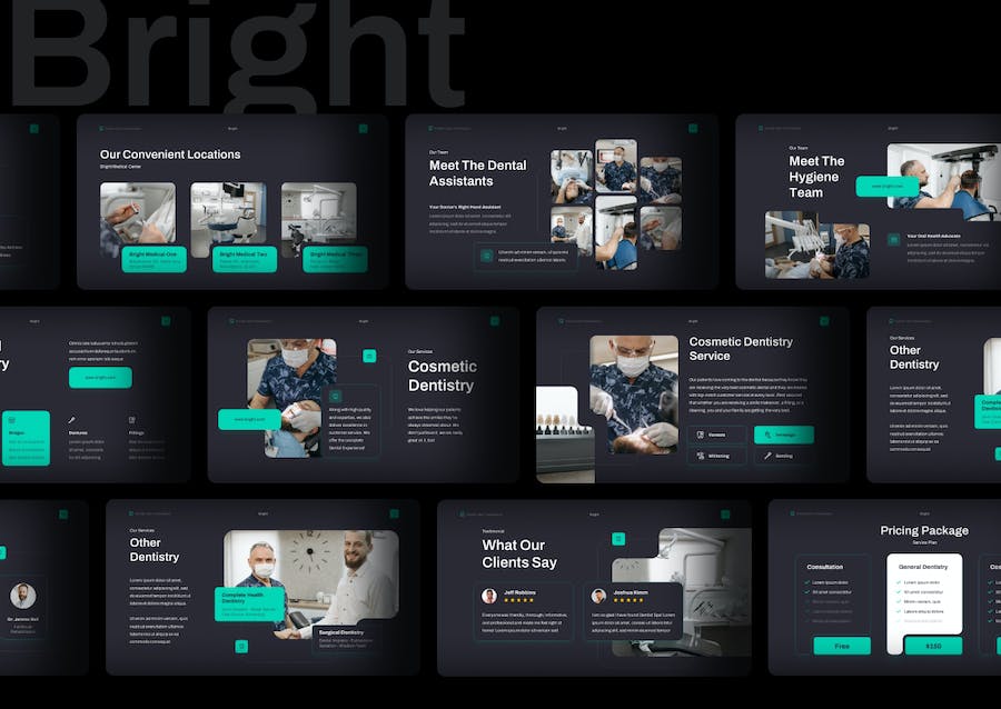 口腔牙科医疗诊疗服务讲座Keynote模板 - 顶尖PPT