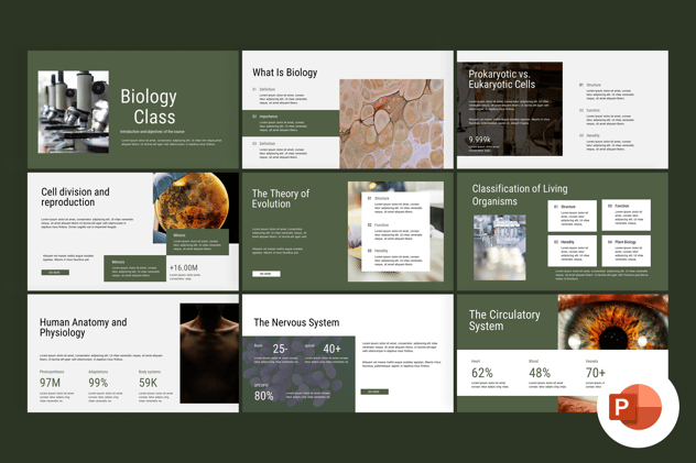 生物课教学讲解专用PowerPoint模板 - 顶尖PPT