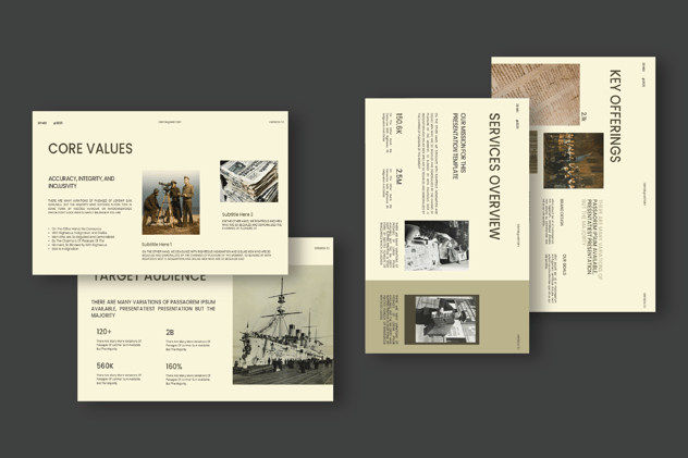 复古风格历史介绍PPT模板 - 顶尖PPT