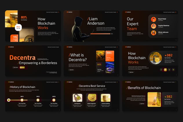 区块链平台虚拟货币PPT模板 - 顶尖PPT