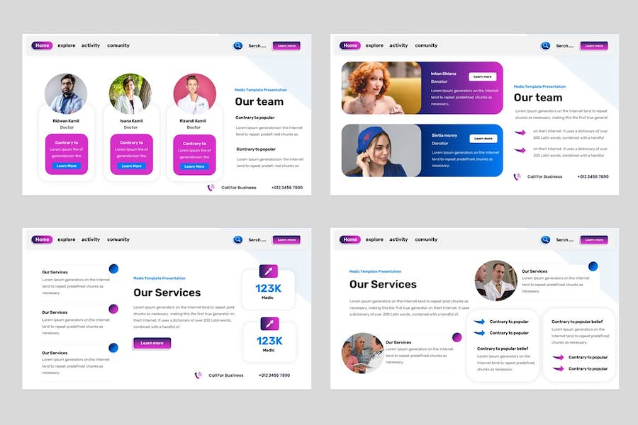 蓝白色医疗卫生主题Keynote演示模板 - 顶尖PPT