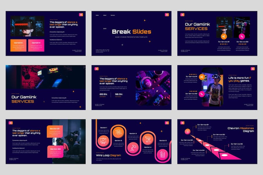 游戏工作室项目展示创意方案PPT模板 - 顶尖PPT