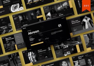 黑色系商务欧美通用PPT模板 - 顶尖PPT