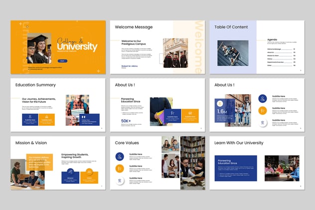 校园场景拼贴风格大学主题Keynote演讲模板 - 顶尖PPT