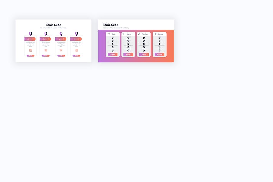 商务数据表格对比展示PPT图形模板 - 顶尖PPT