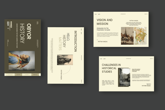 复古风格历史介绍PPT模板 - 顶尖PPT