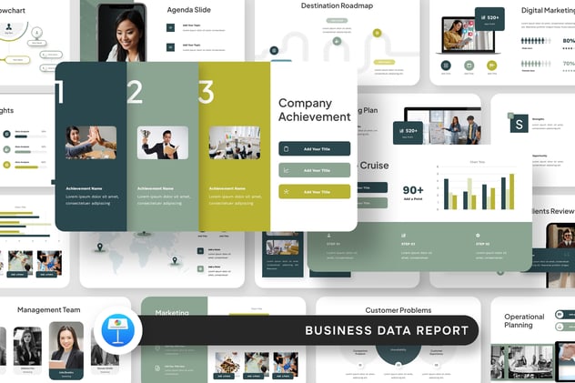 业务数据统计分析报告Keynote模板 - 顶尖PPT