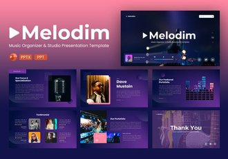 音乐工作室PowerPoint模板 - 顶尖PPT