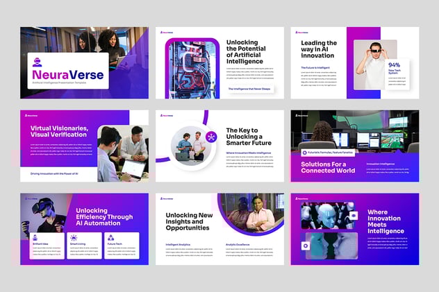 科技未来人工智能AI PPT模板 - 顶尖PPT