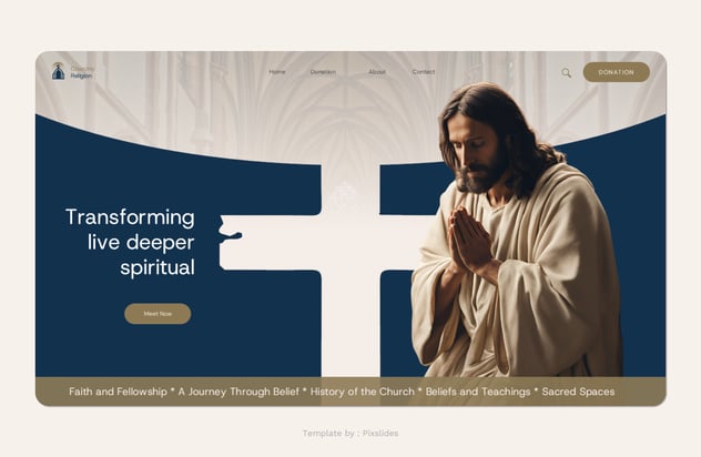 宗教信仰活动主题演讲传播Keynote模板 - 顶尖PPT