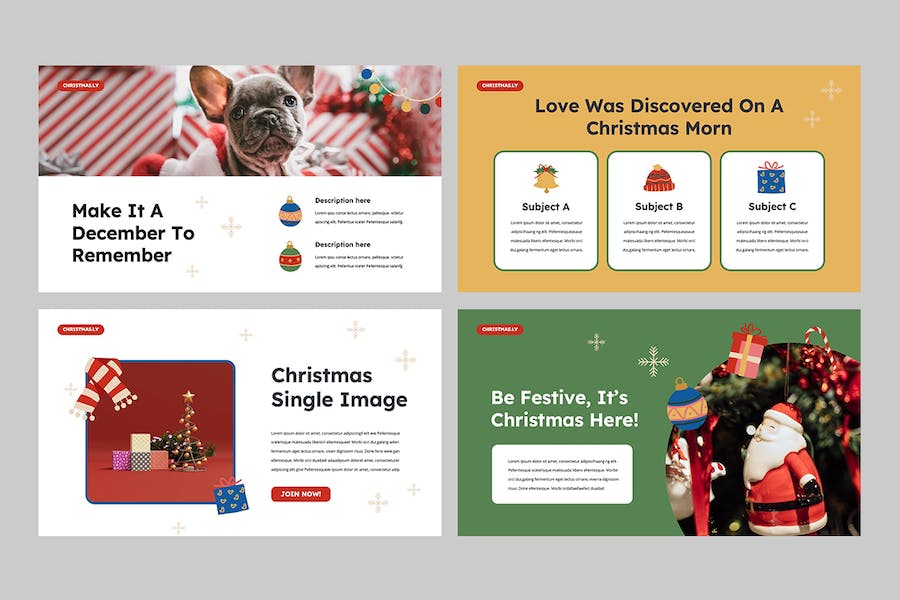 圣诞节快乐圣诞祝福圣诞派对礼物keynote模板 - 顶尖PPT