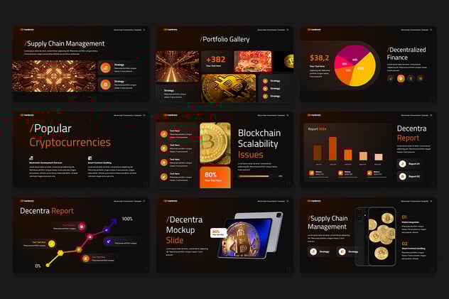 区块链平台虚拟货币PPT模板 - 顶尖PPT