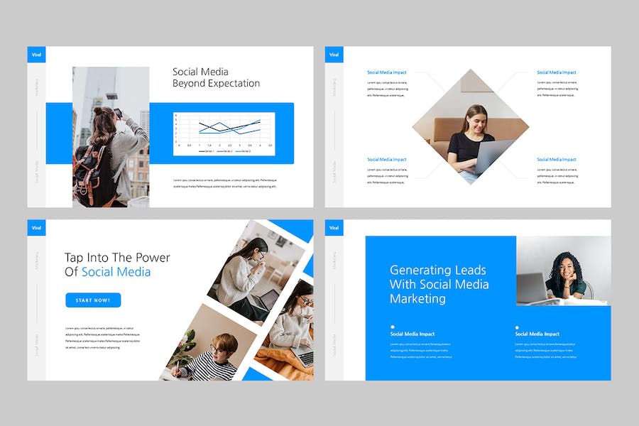 社交媒体营销推广策略讲述Keynote模板 - 顶尖PPT