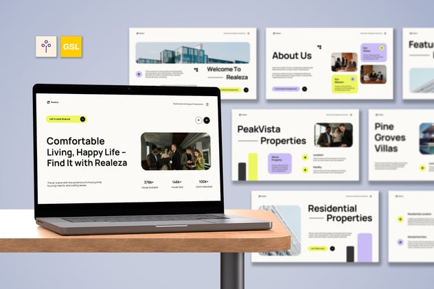 奶油绿现代房地产行业PPT模板 - 顶尖PPT