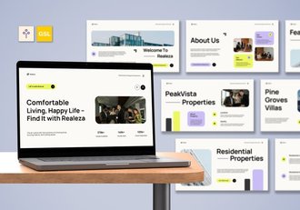 奶油绿现代房地产行业PPT模板 - 顶尖PPT