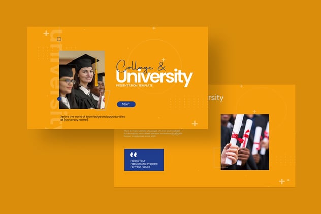 校园场景拼贴风格大学主题Keynote演讲模板 - 顶尖PPT