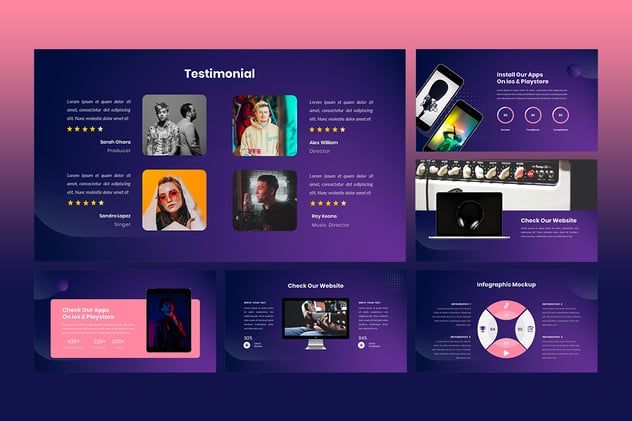 音乐工作室PowerPoint模板 - 顶尖PPT