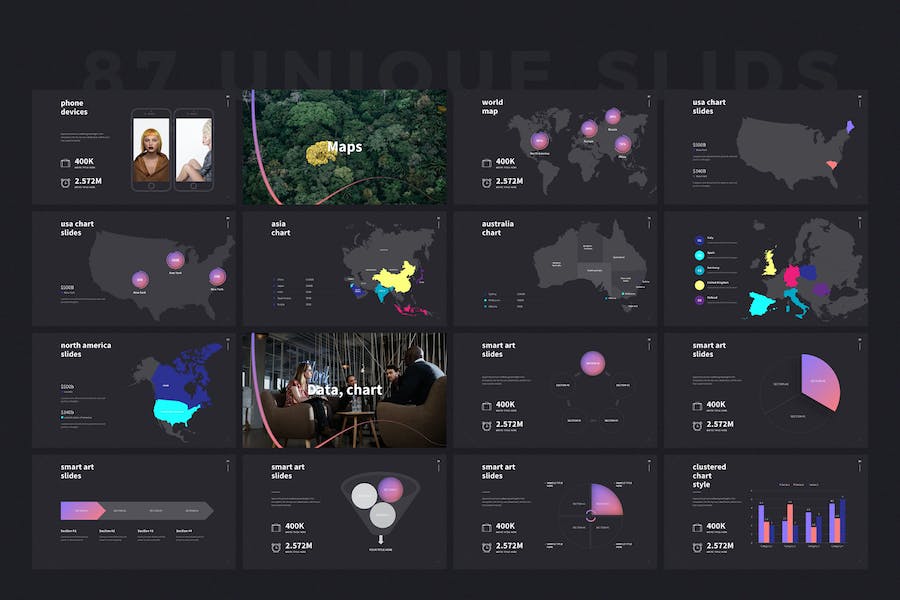 欧美高端图形版式设计精美PPT模板 - 顶尖PPT