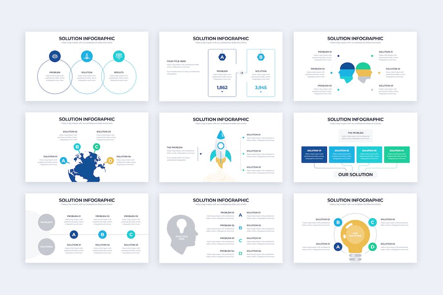 业务解决方案PPT图形模板 - 顶尖PPT
