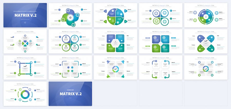 矩阵4个要点信息展示图形PPT模板 - 顶尖PPT
