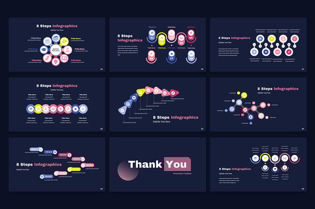 8个要点信息展示图形Keynote模板 - 顶尖PPT