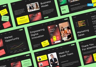 深灰色现代商业商务keynote模板 - 顶尖PPT