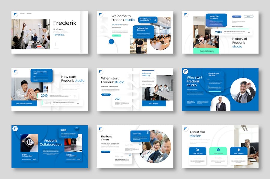 欧美高端商务企业团队介绍通用keynote模板 - 顶尖PPT