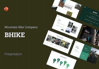 山地自行车宣传展示户外骑行体育运动PPT模板 - 顶尖PPT