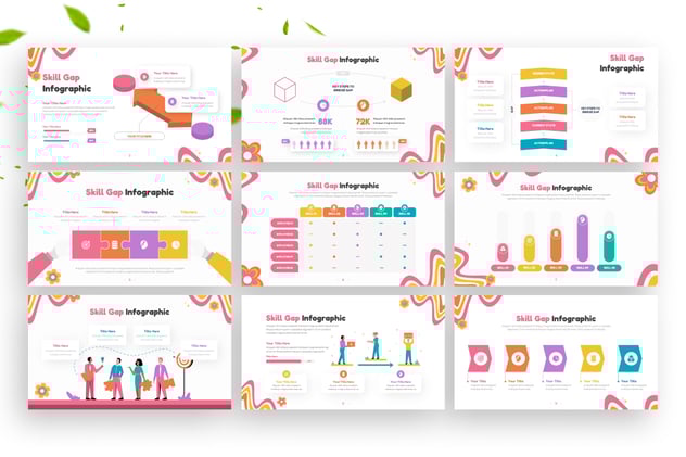 可视化技能差距信息图形keynote模板 - 顶尖PPT