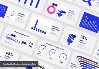 Excel可编辑数据图表统计PPT模板 - 顶尖PPT
