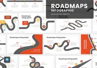 路线图规划信息展示发展方案Keynote模板 - 顶尖PPT