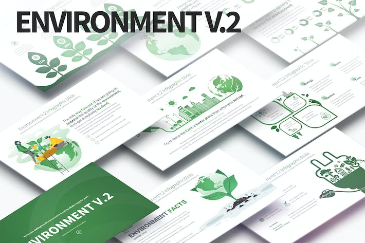 生态环境绿化保护插画图形PPT模板 - 顶尖PPT