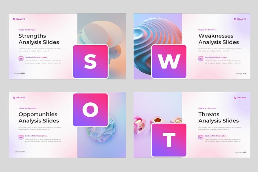 创意艺术数字展示方案PPT模板 - 顶尖PPT